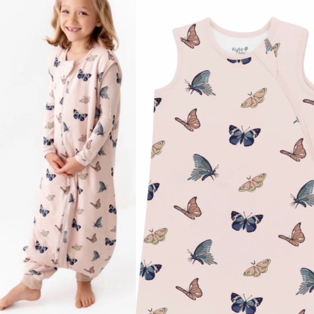 Kyte Baby Blush Butterfly Sleep Sack Walker 1 TOG size Large